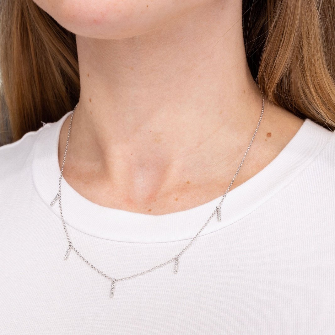 0.12TCW Round Moissanite Drop Necklace - farrellouise