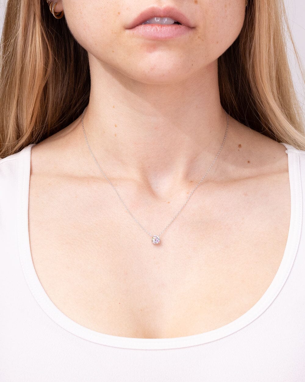 0.5CT Round Moissanite Solitaire Necklace - farrellouise