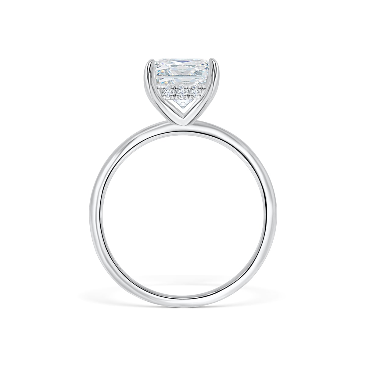 3.0 CT Radiant Moissanite Hidden Halo Engagement Ring - farrellouise
