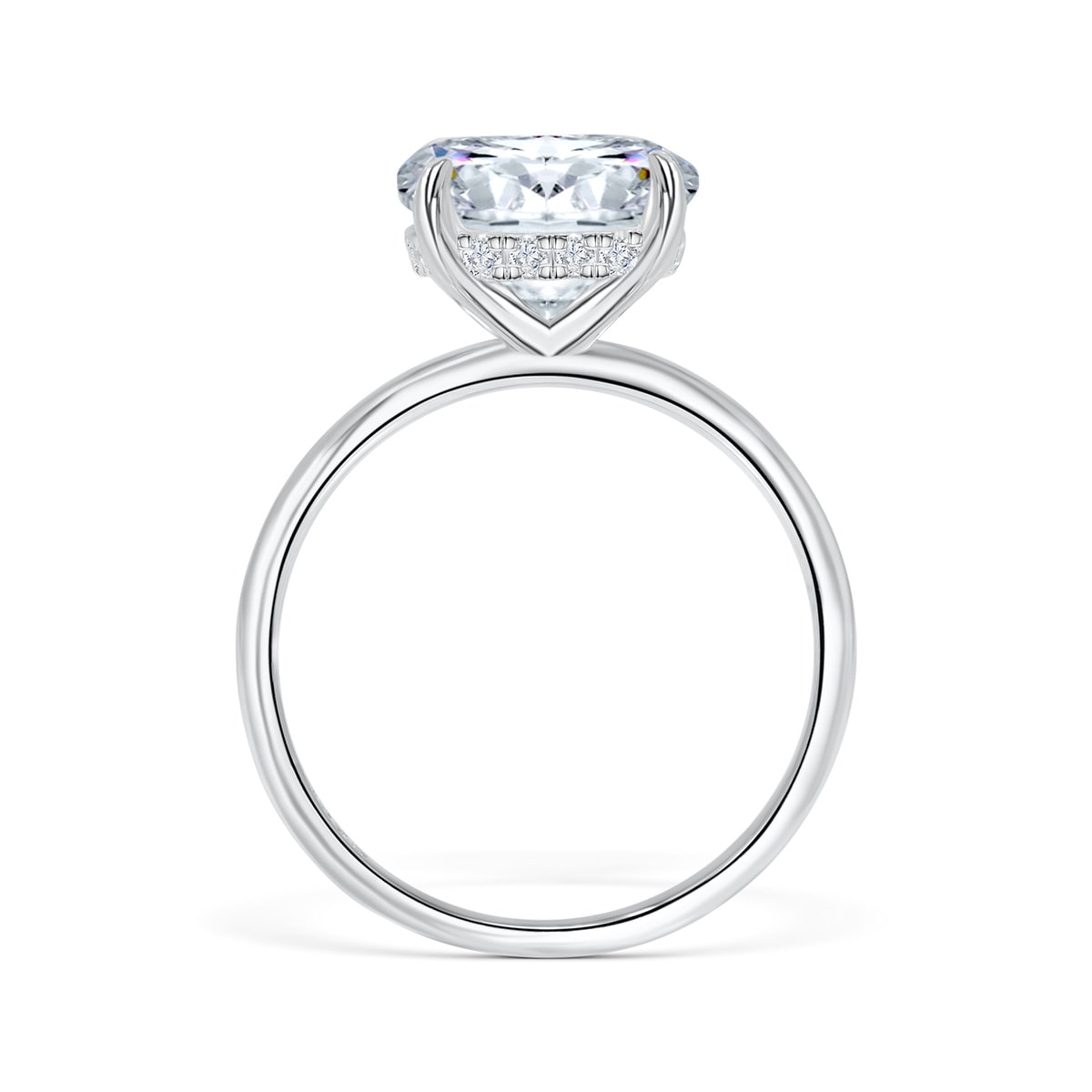 3.0 CT Round Moissanite Hidden Halo Engagement Ring - farrellouise