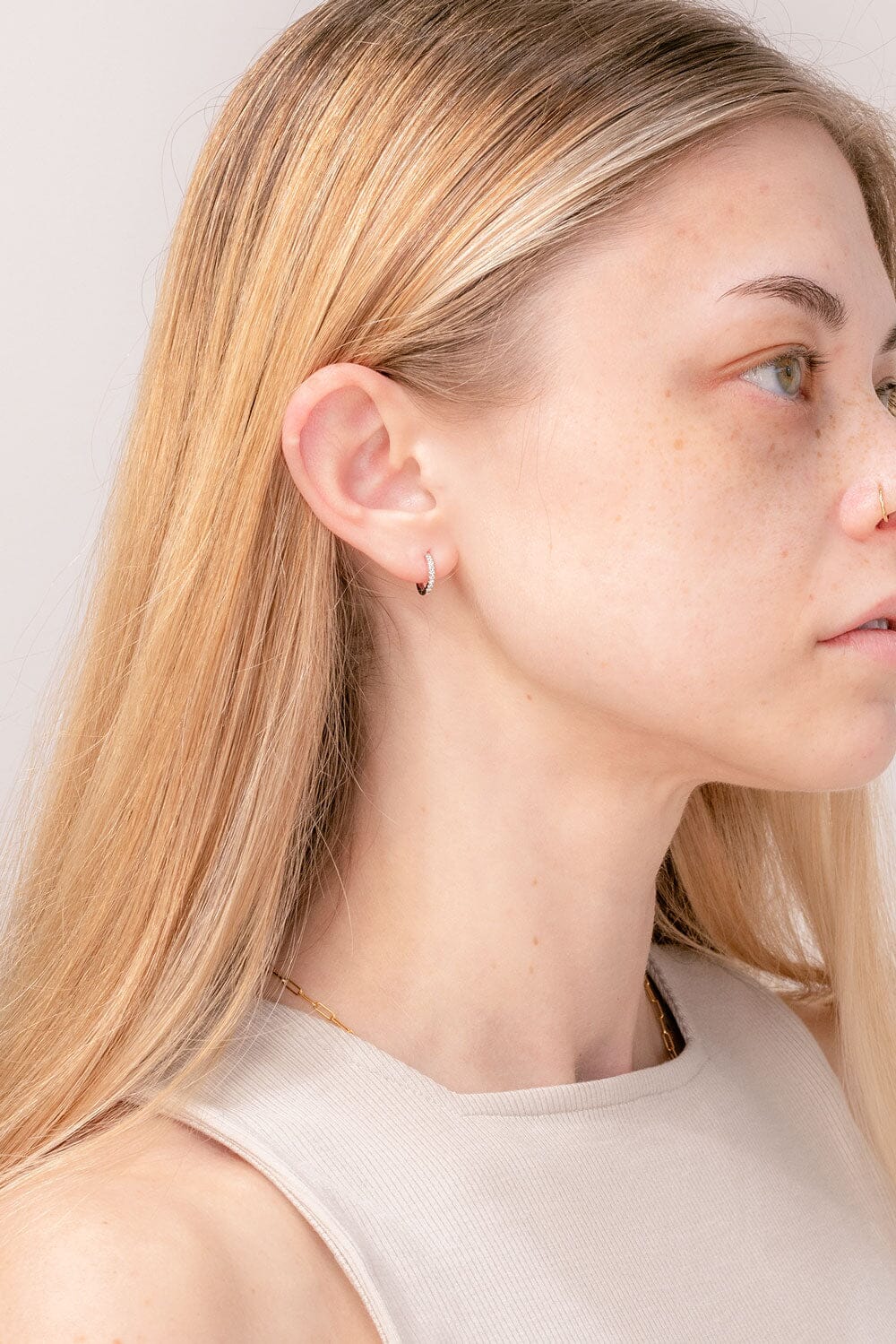 0.20 TCW Round Moissanite Hoops Earrings - farrellouise