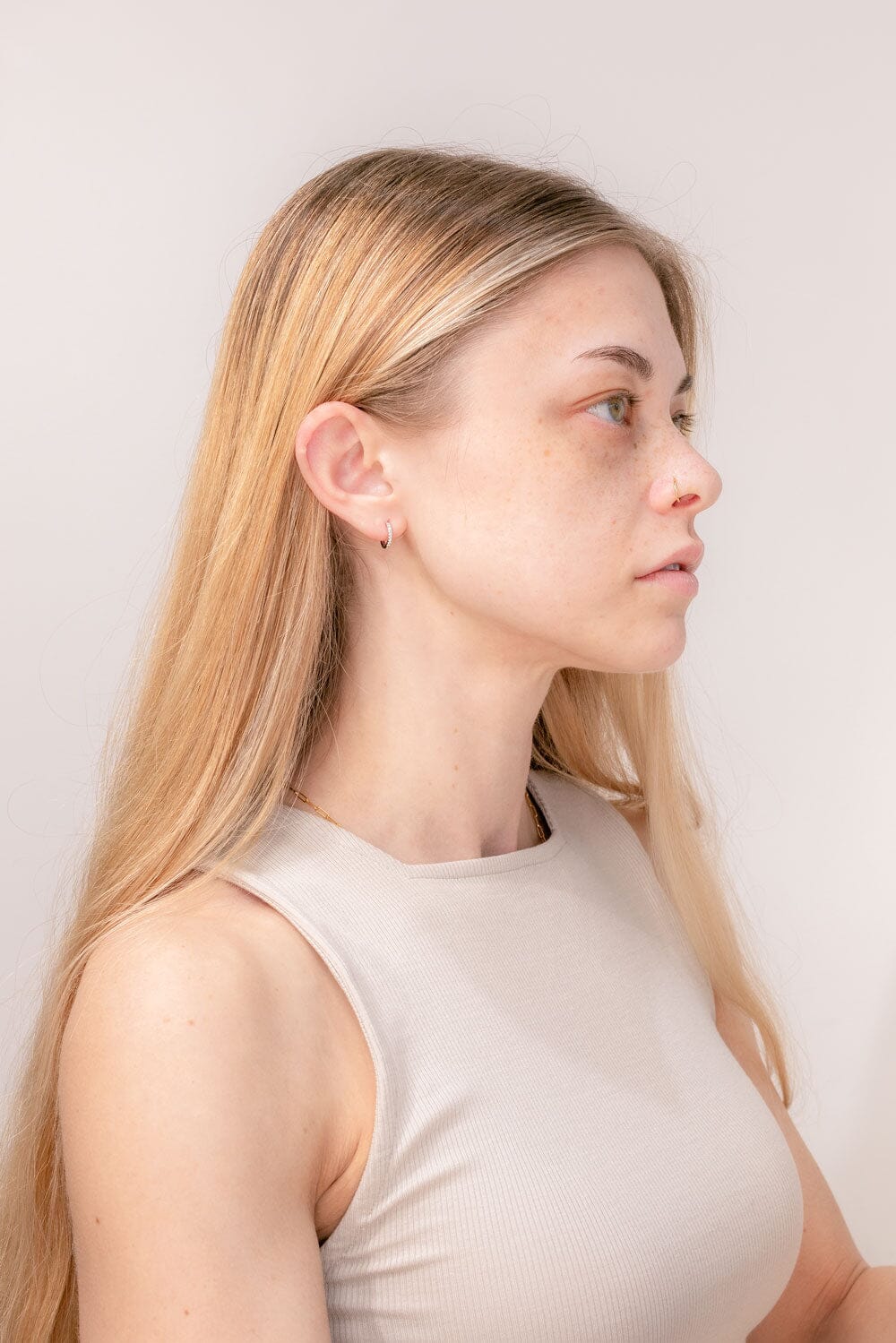0.20 TCW Round Moissanite Hoops Earrings - farrellouise