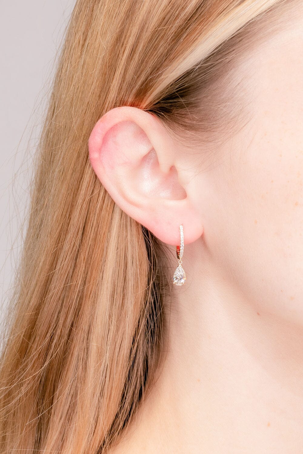 2.24 TCW Pear Moissanite Hoop Earrings - farrellouise