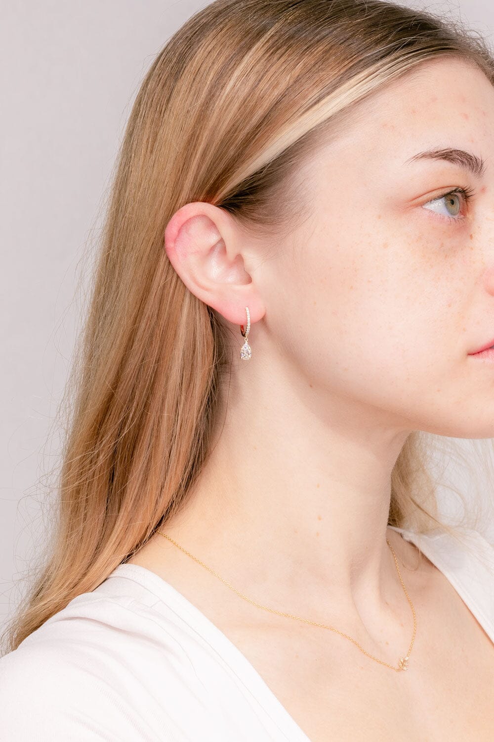 2.24 TCW Pear Moissanite Hoop Earrings - farrellouise