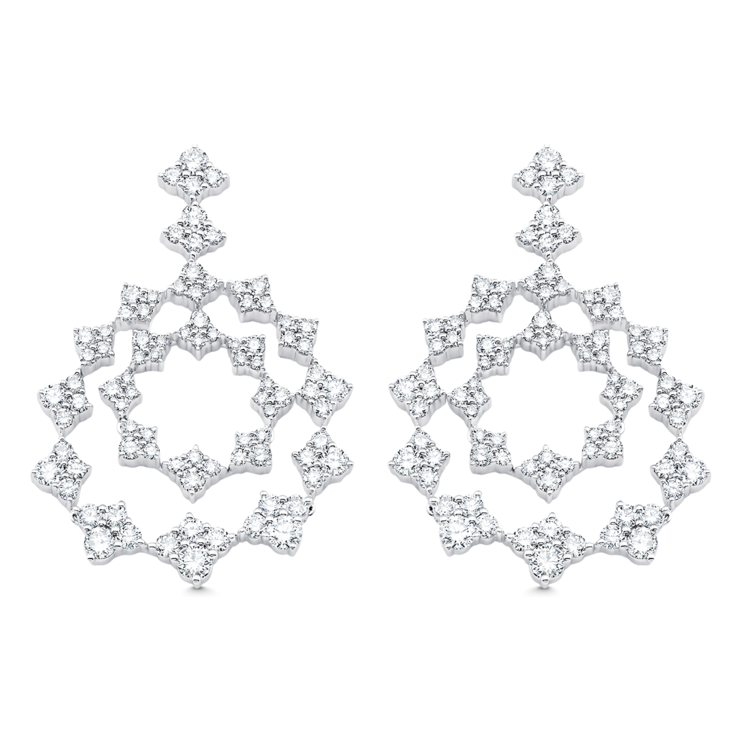 2.62 TCW Round Moissanite Diamond Drop Earrings - farrellouise