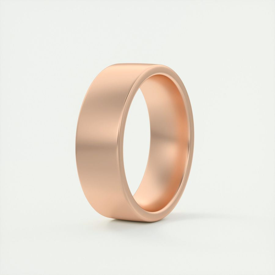 Satin-Finish Rose Gold Regular Men's Band - farrellouise