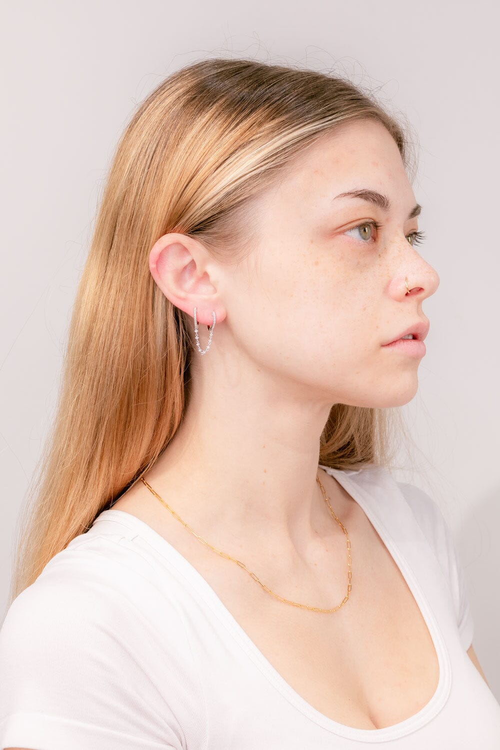 0.28 TCW Moissanite Chain Hoop Earrings - farrellouise
