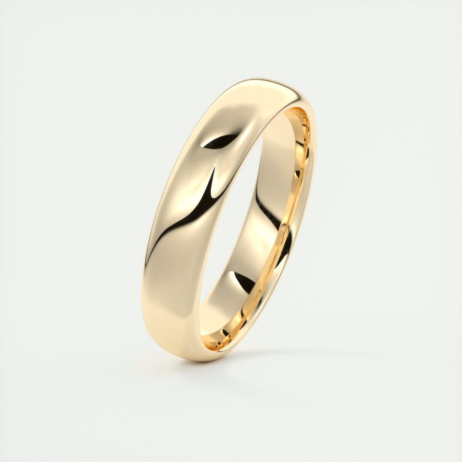 Polished Finish Regular Yellow Gold Men's Band - farrellouise