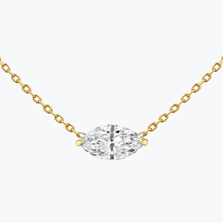 0.25-1.0 CT Marquise Moissanite Diamond Solitaire Necklace - farrellouise