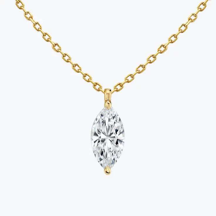 0.25-1.0 CT Marquise Moissanite Diamond Solitaire Necklace - farrellouise