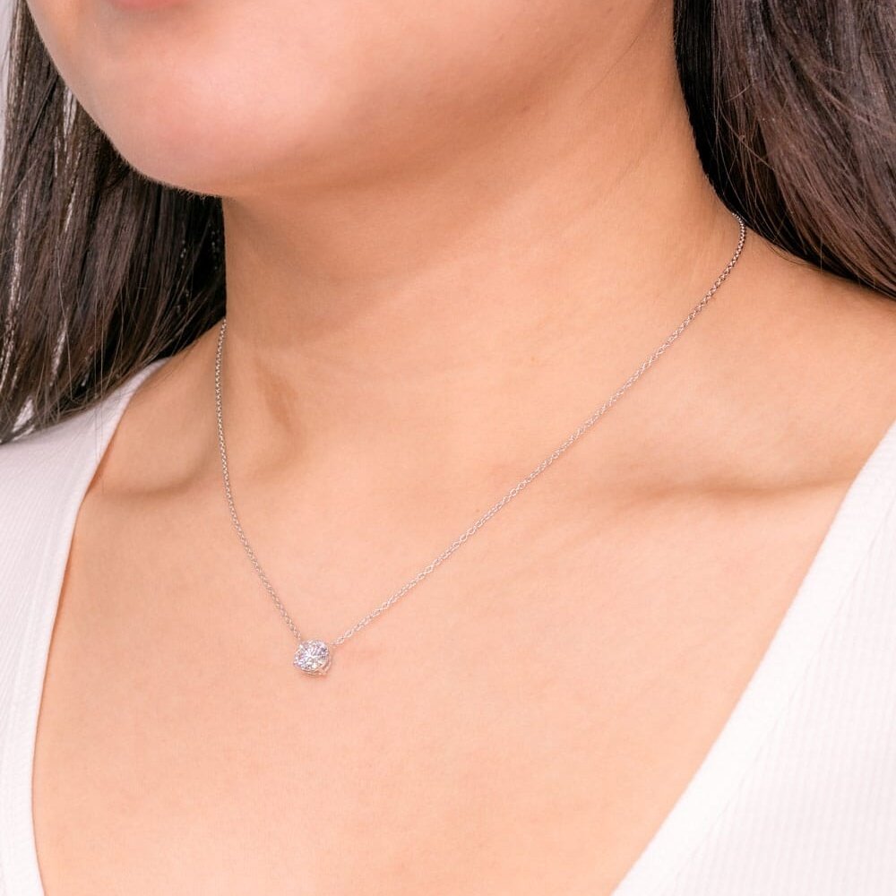 1.61 CT Round Moissanite Solitaire Necklace - farrellouise