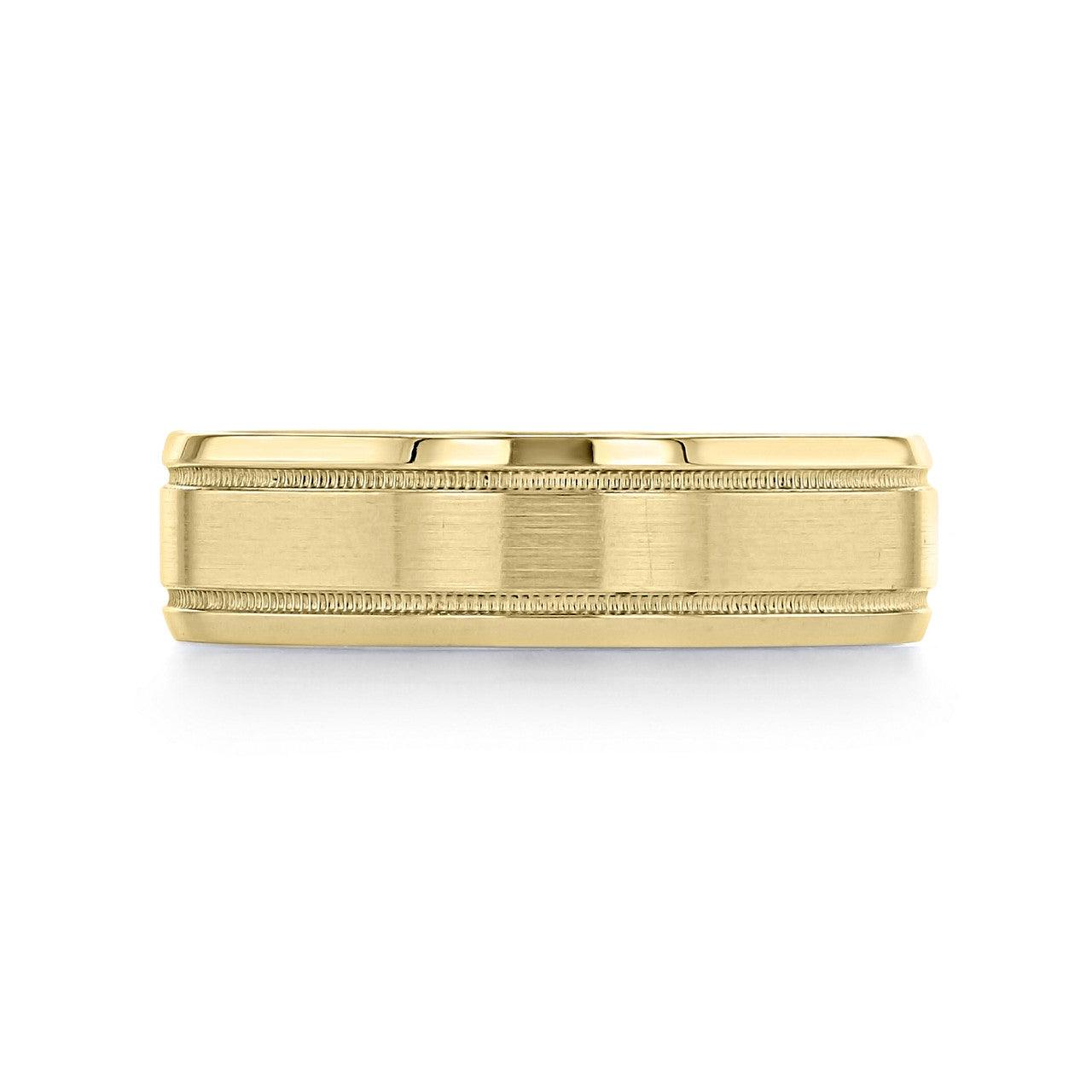 Milgrain Brushed Polish Men's Wedding Band - farrellouise