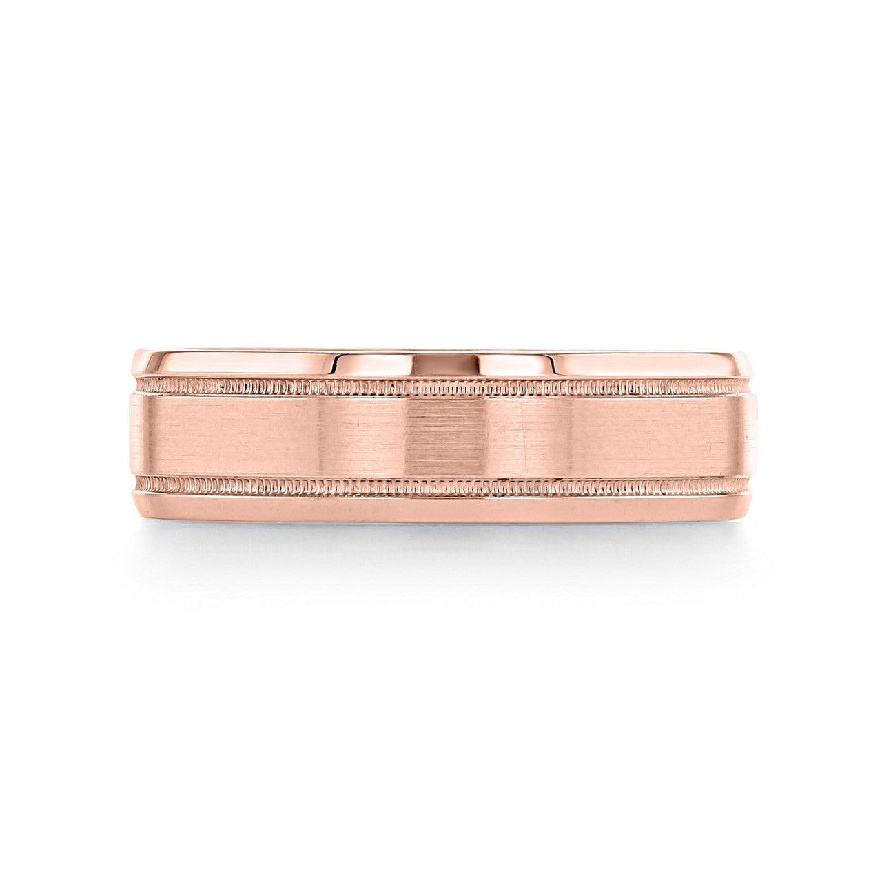 Milgrain Brushed Polish Men's Wedding Band - farrellouise