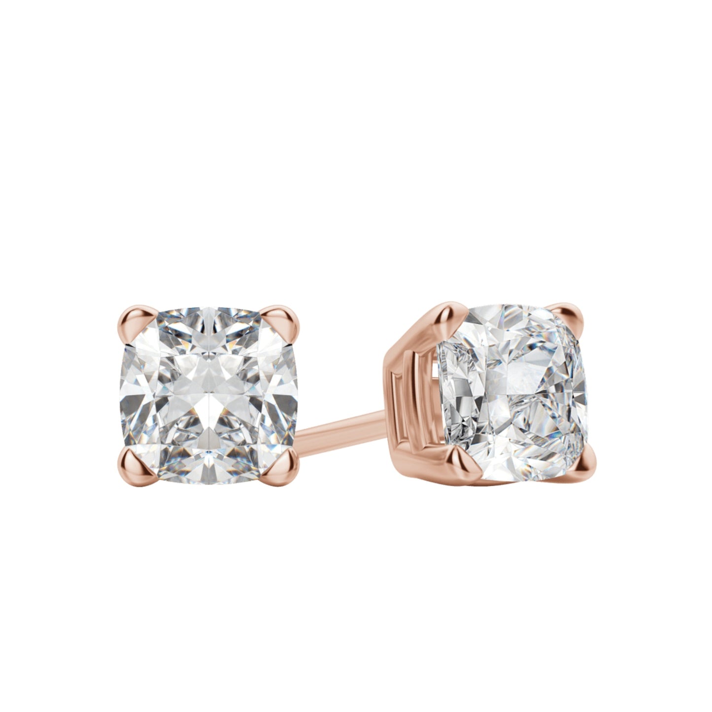 0.50 TCW-1.0 TCW Cushion Cut Moissanite Solitaire Stud Earrings - farrellouise