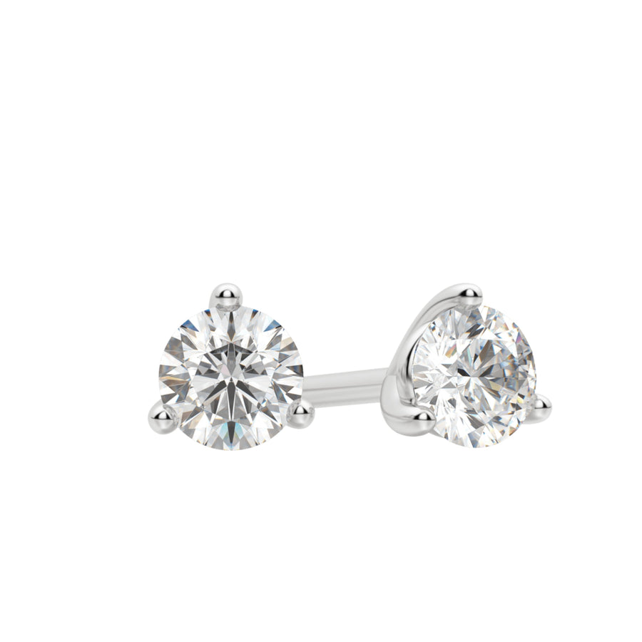 0.50 TCW-1.0 TCW Round Cut Moissanite Solitaire Stud Earrings + 0.55 ct round - D VS1