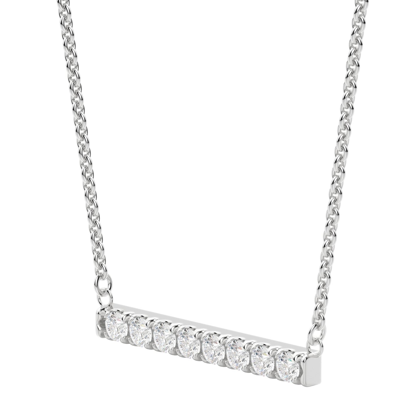 0.24 CT Round Cut Bar Necklace Moissanite Diamond Necklace - farrellouise