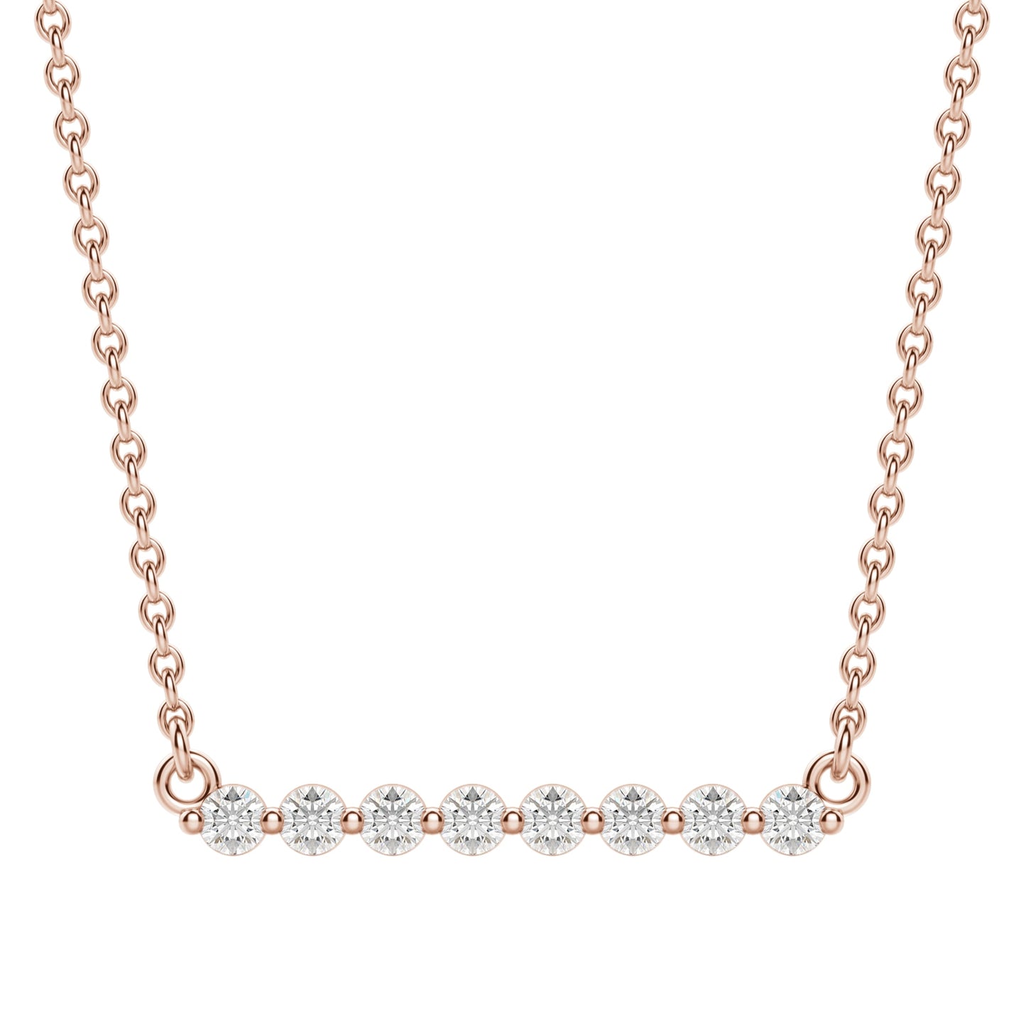 0.24 CT Round Moissanite Diamond Bar Style Necklace - farrellouise