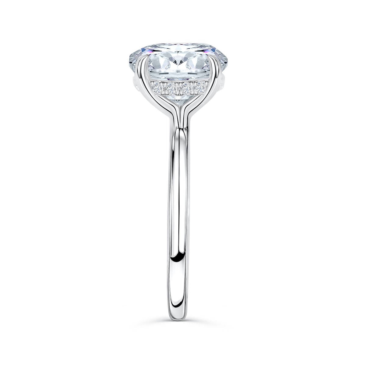 3.0 CT Round Moissanite Hidden Halo Engagement Ring - farrellouise