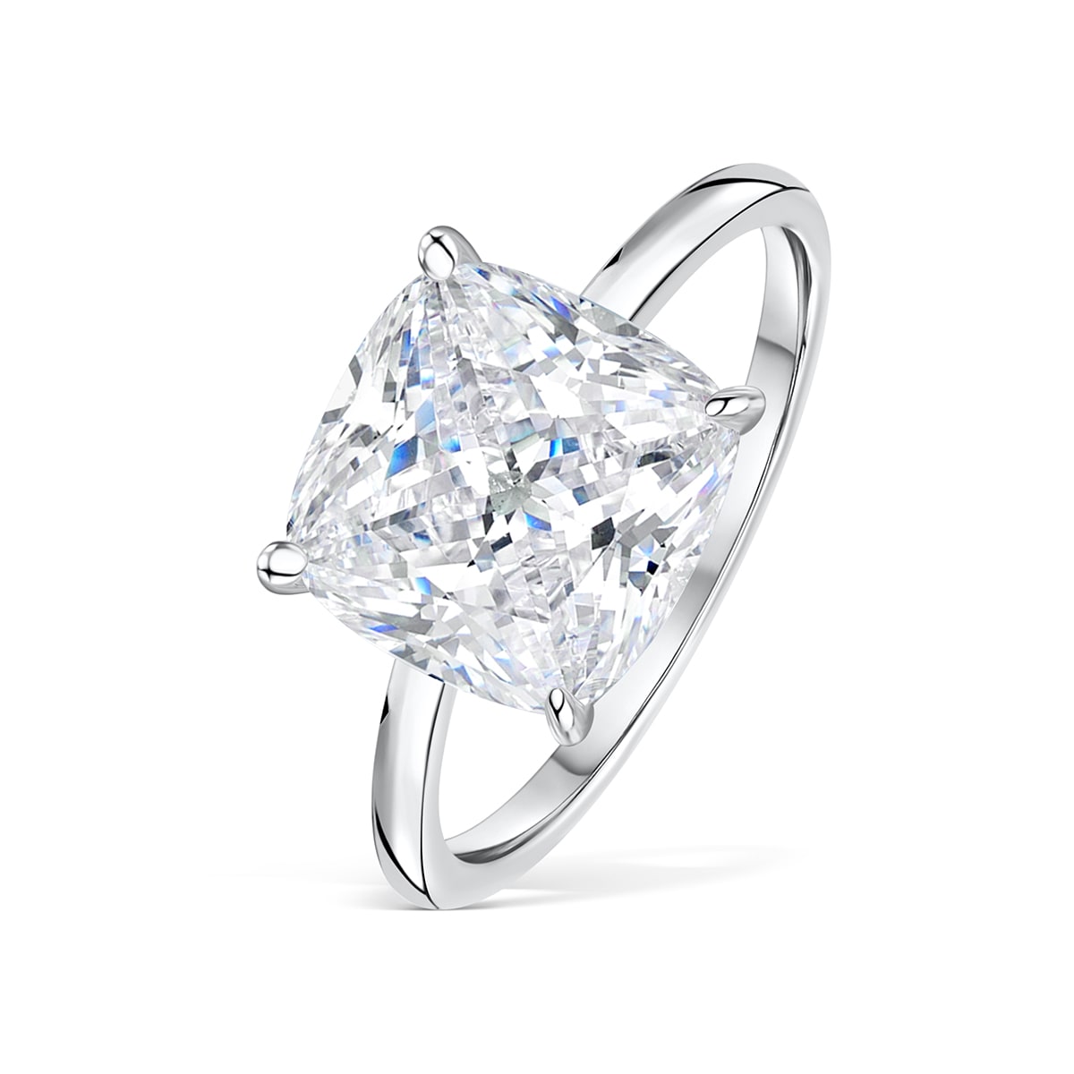3.50 CT Cushion Moissanite Hidden Halo Engagement Ring - farrellouise