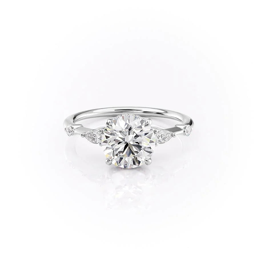 1.50 CT Round Moissanite Hidden Halo Engagement Ring - farrellouise