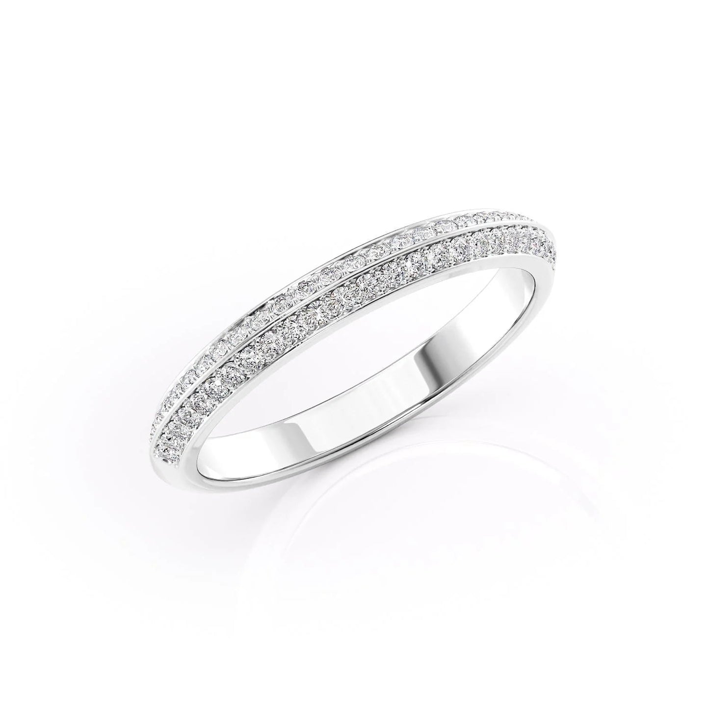 0.25 TCW Round Moissanite Double Row Wedding Band - farrellouise