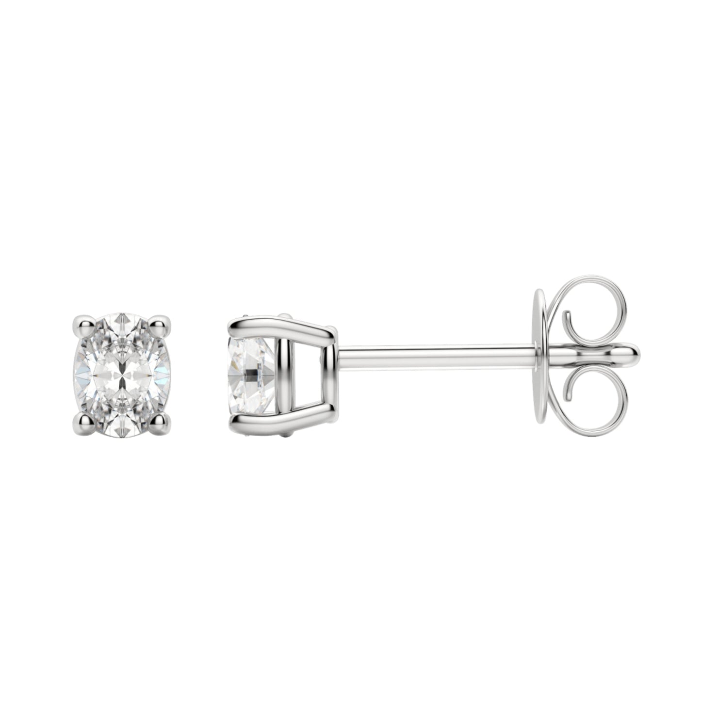 0.50 TCW-1.0 TCW Oval Cut Moissanite Solitaire Stud Earrings - farrellouise