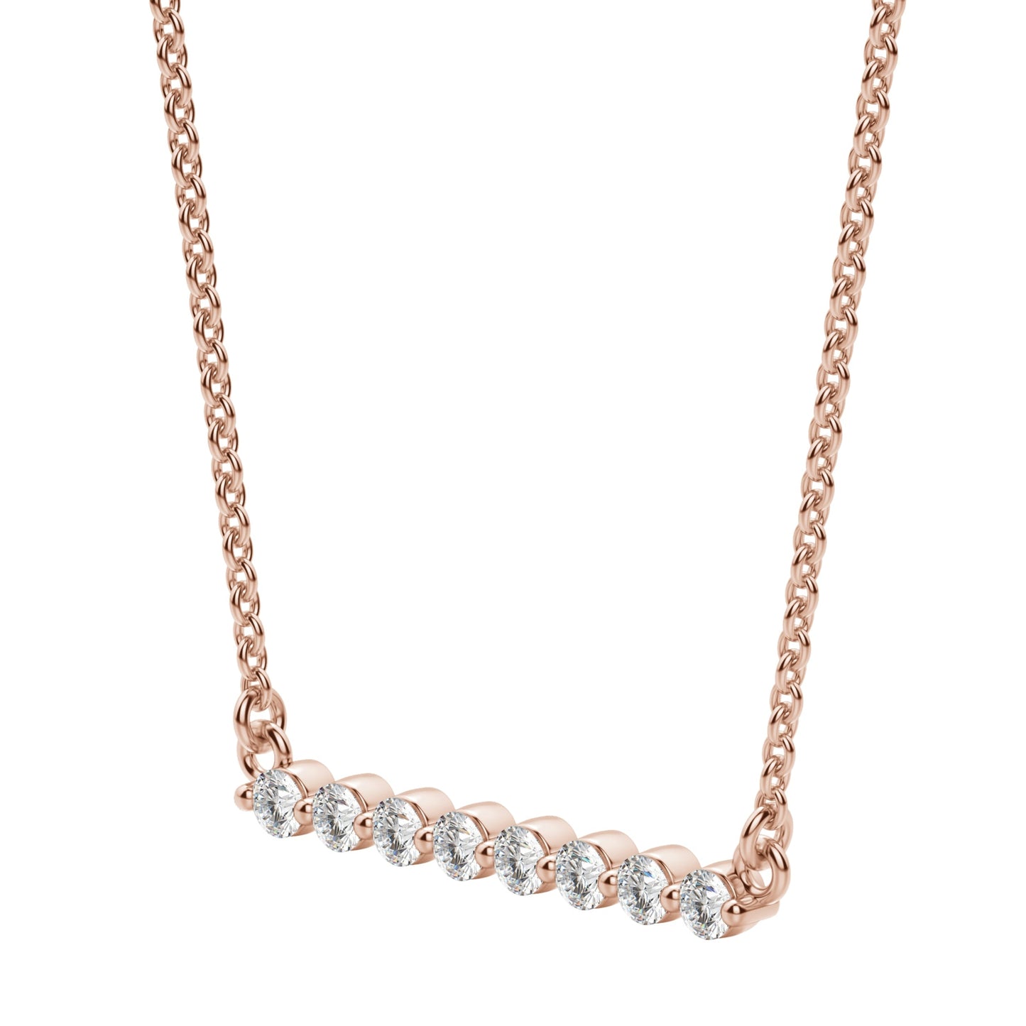 0.24 CT Round Moissanite Diamond Bar Style Necklace - farrellouise