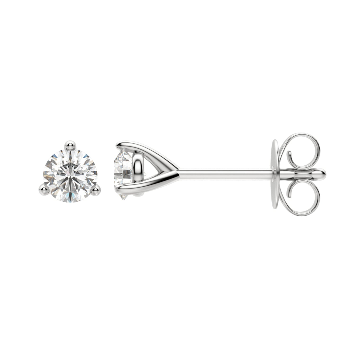 0.50 TCW-1.0 TCW Round Cut Moissanite Solitaire Stud Earrings - farrellouise