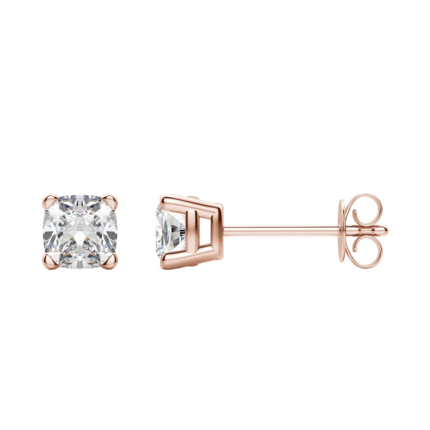 0.50 TCW-1.0 TCW Cushion Cut Moissanite Solitaire Stud Earrings - farrellouise