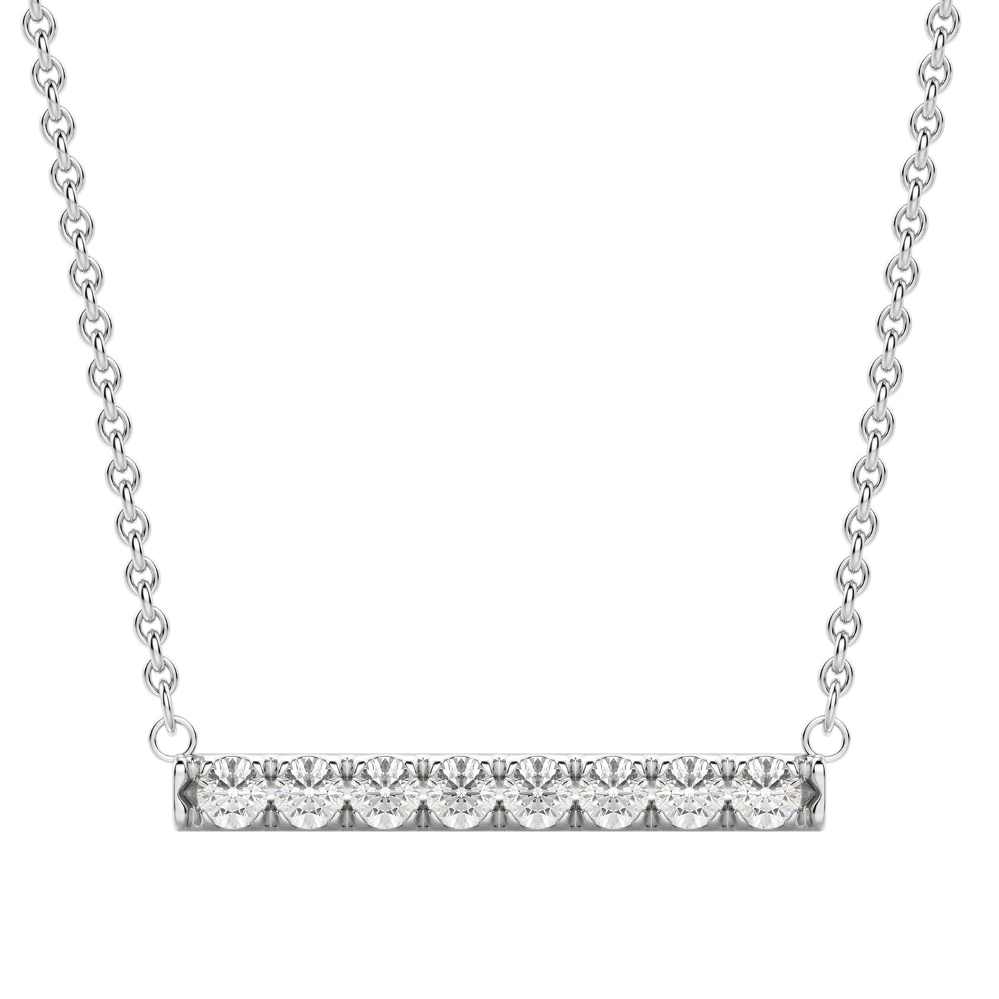 0.24 CT Round Cut Bar Necklace Moissanite Diamond Necklace - farrellouise