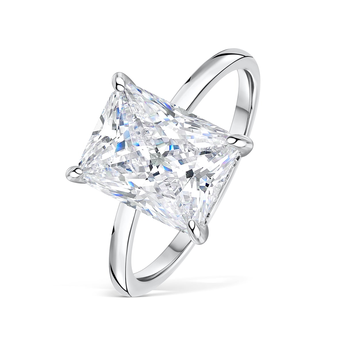 3.0 CT Radiant Moissanite Hidden Halo Engagement Ring - farrellouise
