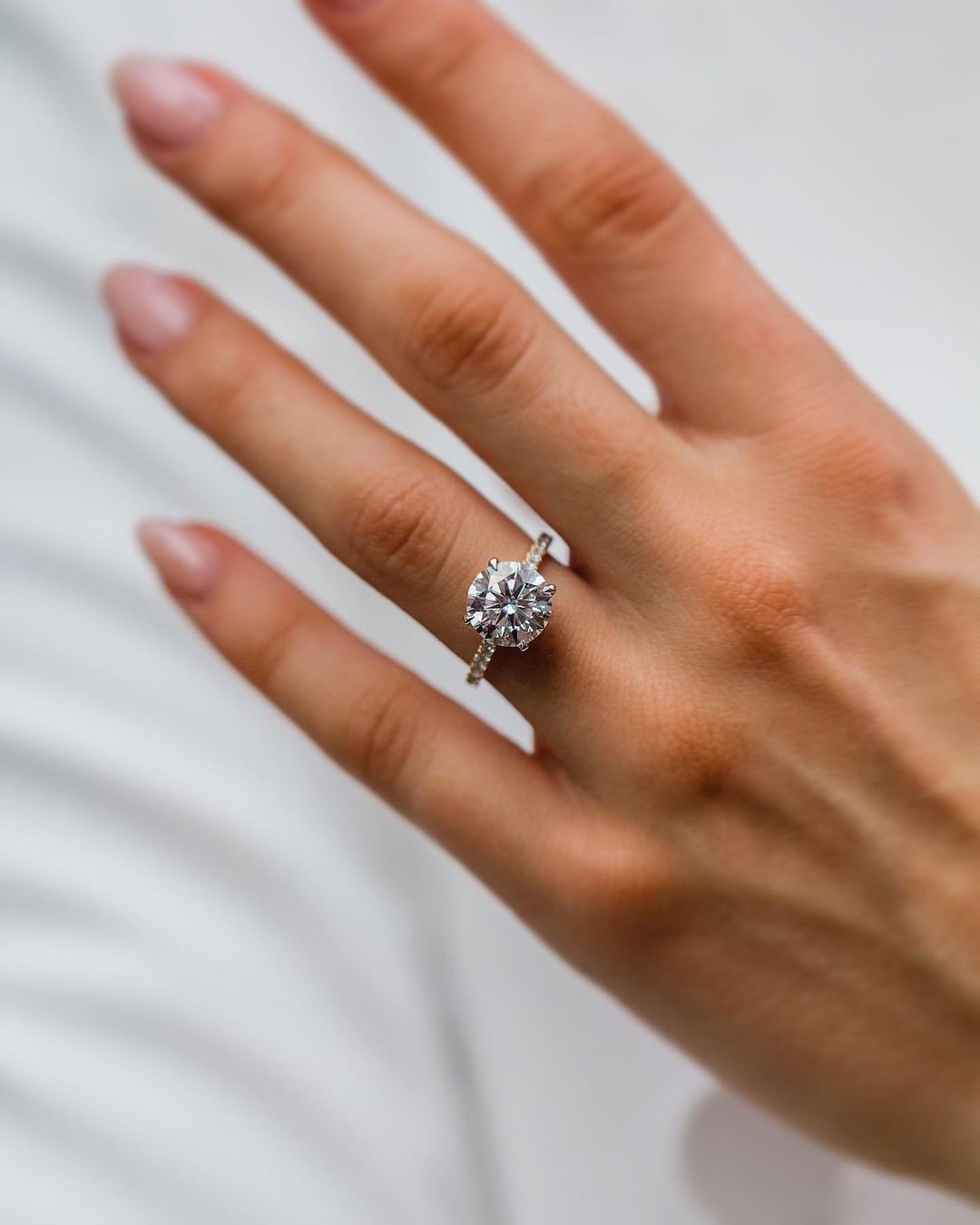 2.75 CT Round Solitaire Pave Moissanite Engagement Ring - farrellouise