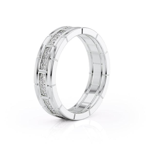 Round Shaped Stones Wedding Band For Men - farrellouise