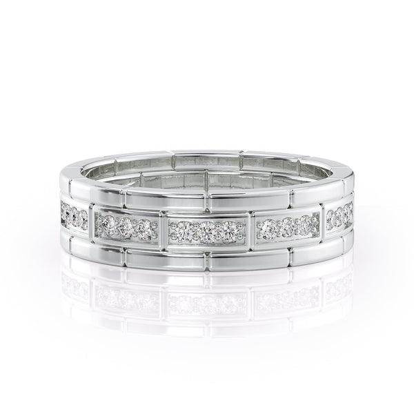 Round Shaped Stones Wedding Band For Men - farrellouise