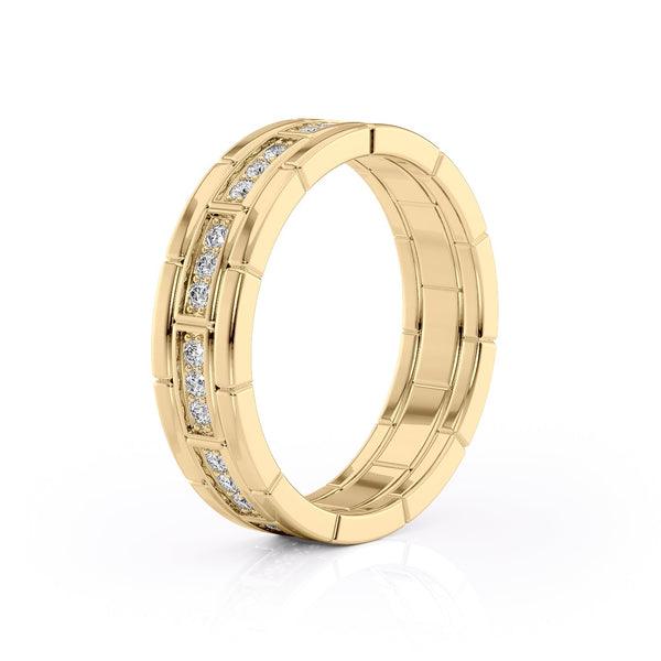 Round Shaped Stones Wedding Band For Men - farrellouise