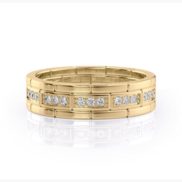 Round Shaped Stones Wedding Band For Men - farrellouise