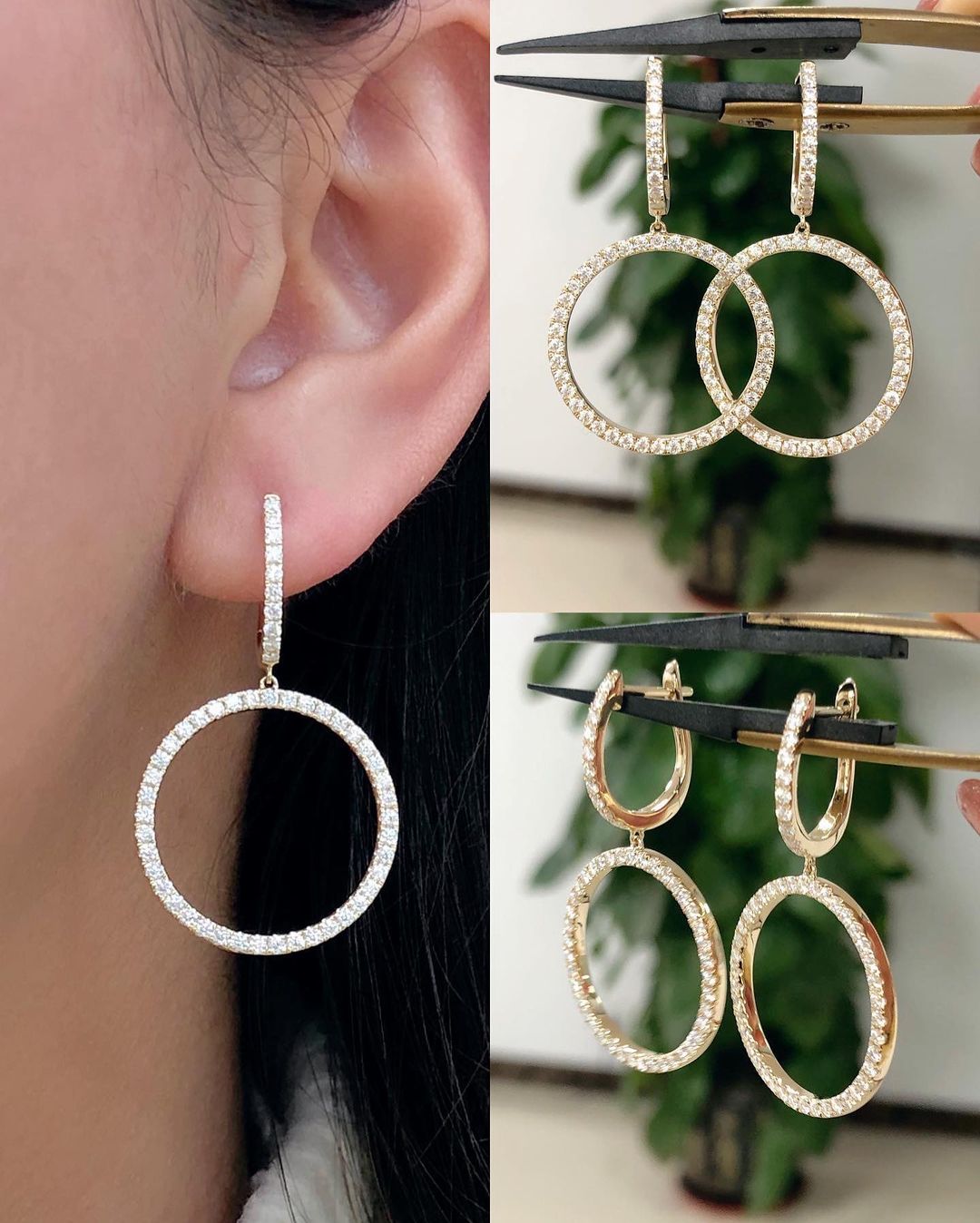 0.66 TCW Round Cut Moissanite Hoop Earrings - farrellouise
