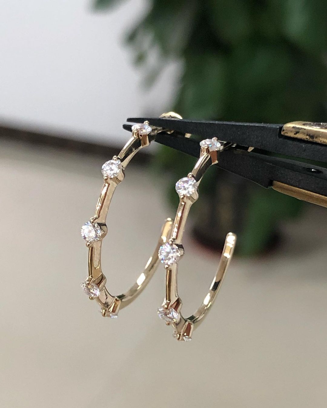0.24 TCW Round Cut Moissanite Open Hoop Earrings - farrellouise