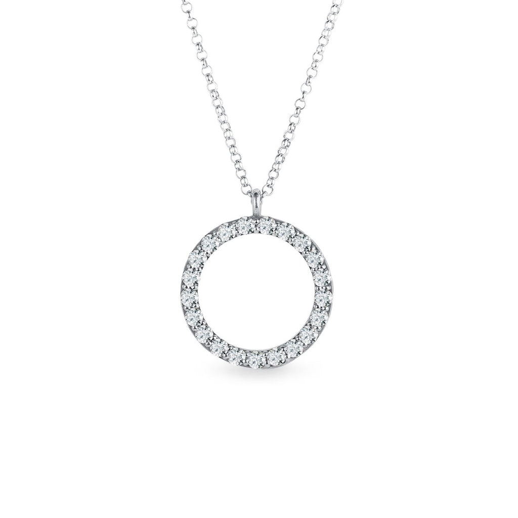 0.30 TCW Round Moissanite Diamond Circle Pendent Necklace - farrellouise