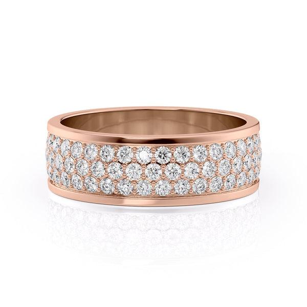 Round Shaped Stones Classic Men's Wedding Band - farrellouise