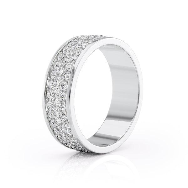 Round Shaped Stones Classic Men's Wedding Band - farrellouise