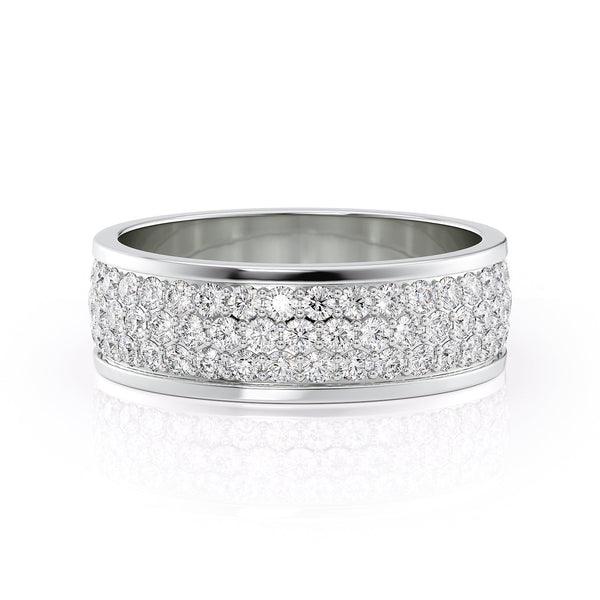 Round Shaped Stones Classic Men's Wedding Band - farrellouise