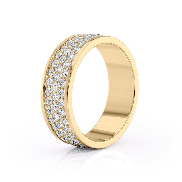 Round Shaped Stones Classic Men's Wedding Band - farrellouise
