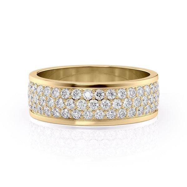Round Shaped Stones Classic Men's Wedding Band - farrellouise