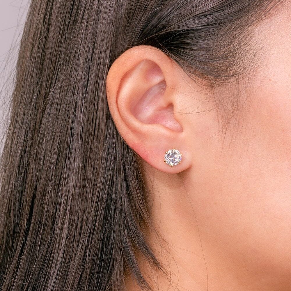 3.45 TCW Round Moissanite Solitaire Stud Earrings - farrellouise