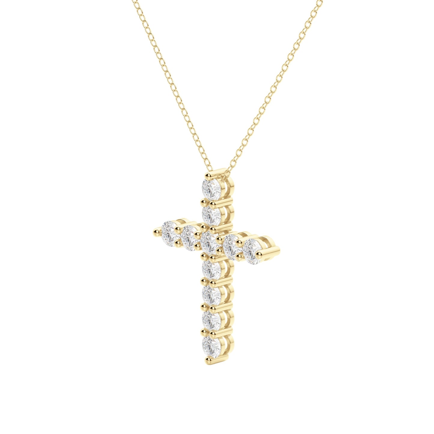 0.17 CT Round Cut Cross Pendant Moissanite Diamond Necklace - farrellouise