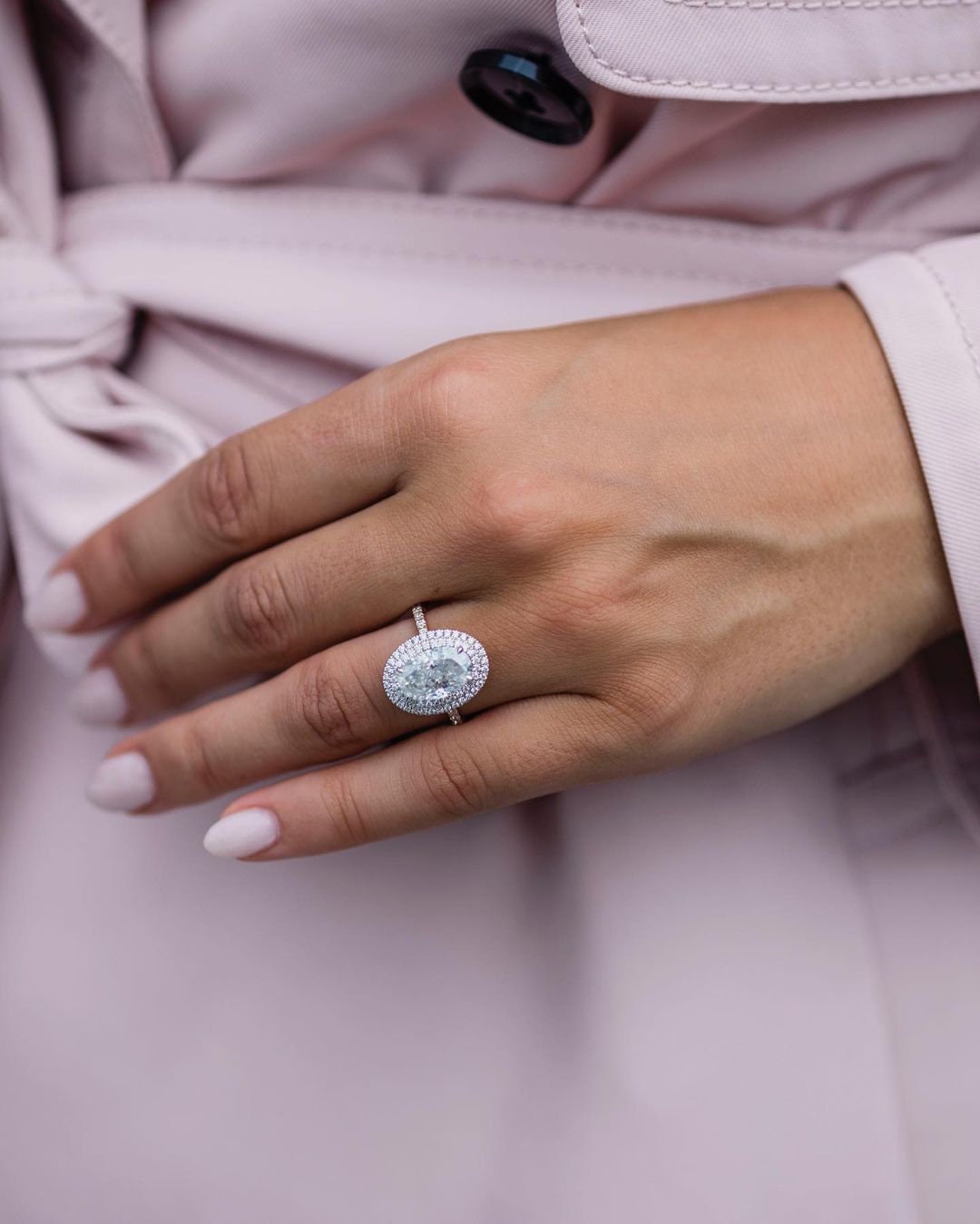 1.85 - 3.85 CT Oval Double Halo Moissanite Engagement Ring - farrellouise