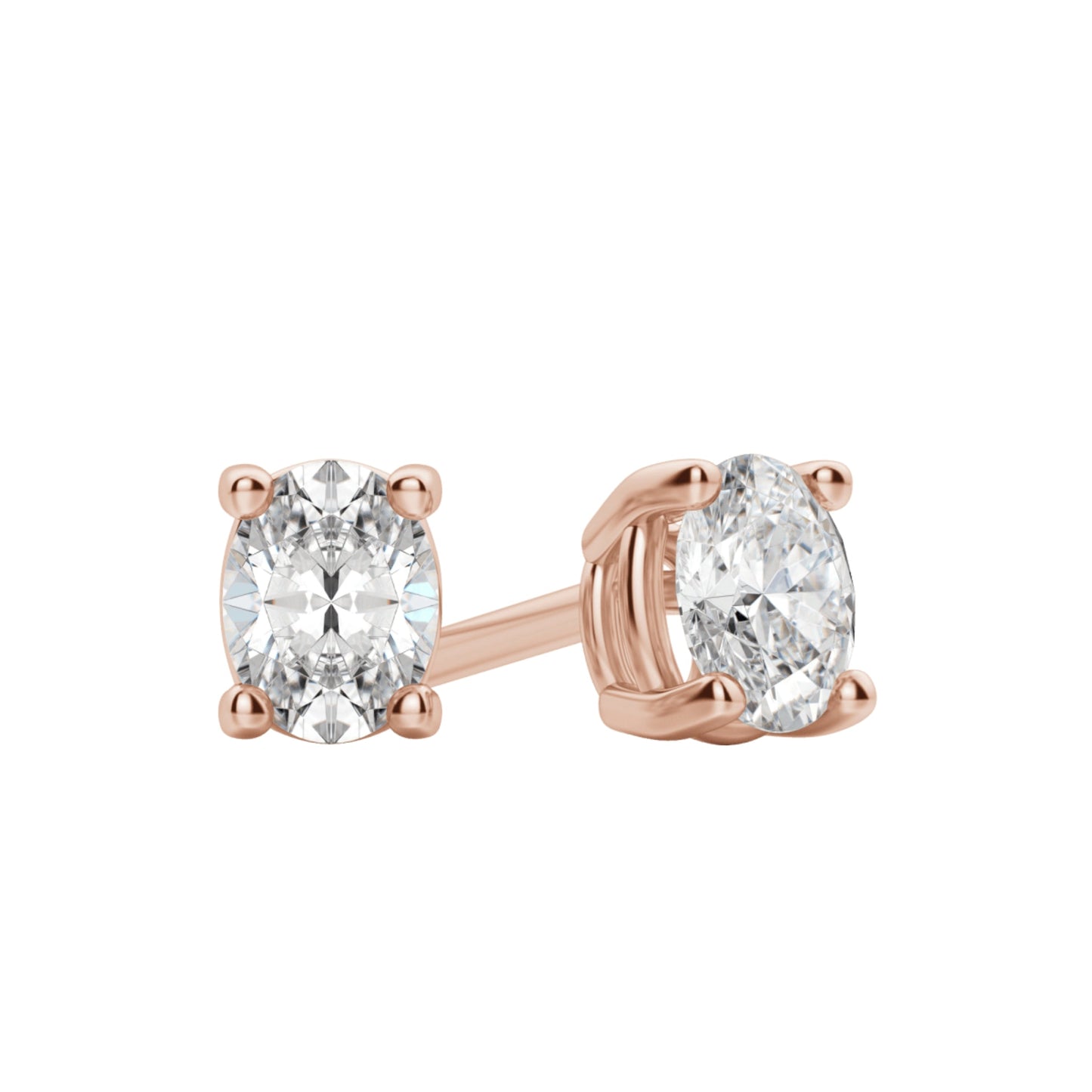 0.50 TCW-1.0 TCW Oval Cut Moissanite Solitaire Stud Earrings - farrellouise