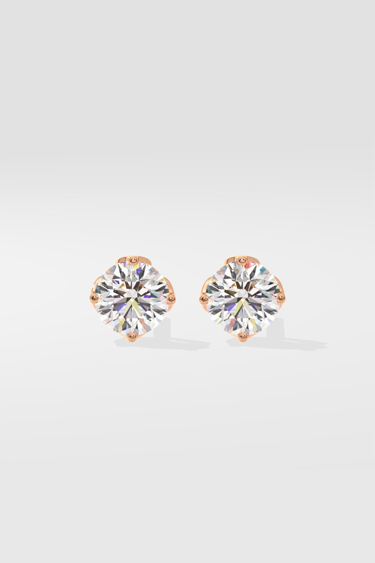 1.0 TCW Round Cut Moissanite Solitaire Stud Earrings - farrellouise