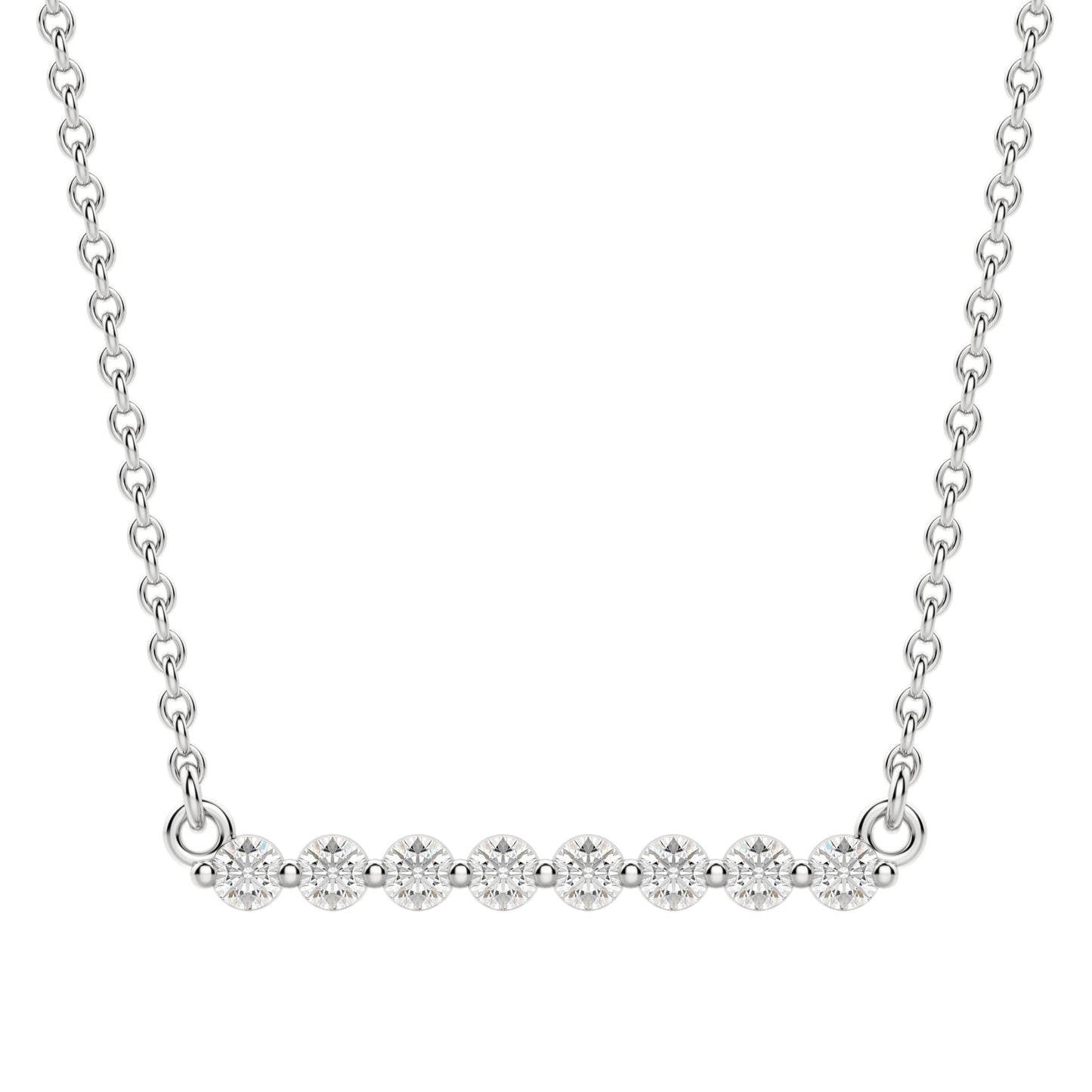 0.24 CT Round Moissanite Diamond Bar Style Necklace - farrellouise